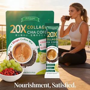 Colágeno, Semillas de Chía, Maca, Café en Polvo, Mezcla Triple, Bebida Instantánea, Sabor a Fruta Dulce, Caramelo, 120g, Caja, Comida para Bajar de Peso - Product Image 1