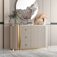 Meuble à chaussures d'entrée de luxe léger italien, buffet haut de gamme pour salle à manger, meuble de rangement pour salon, console latérale pour villa