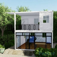 Maisons de villa flottantes en acier, maisons modulaires illuminées, en forme de grands chiffres, à vendre