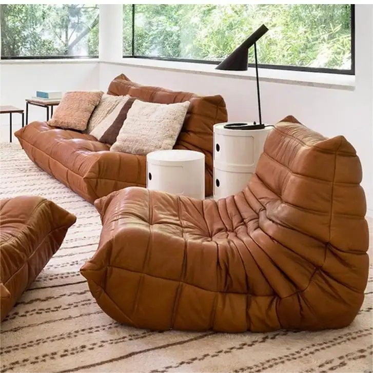 Sofá de relajación para relajarse, mueble tapizado de alta gama, de cuero, de tela esquinera, para suelo