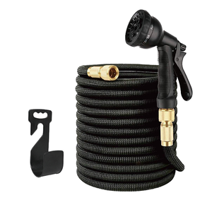 Tuyau d'<span class=keywords><strong>arrosage</strong></span> de jardin extensible de haute qualité de 50 à 200 pieds, enrouleur de tuyau en caoutchouc à 3 couches, pulvérisateur flexible certifié ANSI - Product Image 2