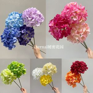 Ramo Individual de Hortensias Artificiales Secret Garden, Flor de Seda Teñida a Mano con Relieve, Decoraciones para Bodas - Product Image 5