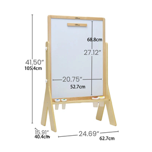 Chevalet en bois réglable en hauteur pour enfants, <span class=keywords><strong>tableau</strong></span> noir pour dessin et peinture, idéal pour la salle de jeux - Product Image 4