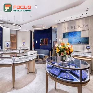 Vitrine de présentation de bijoux en verre de luxe, comptoir à bijoux en bois, présentoir de bijoux, vitrine haut de gamme avec éclairage LED - Product Image 4