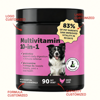 Vitamines Multiples Premium pour Chiens en Gros – 10-en-1 Friandises Tendres avec Probiotiques pour le Soutien Immunitaire et la Vitalité d'un Pelage Sain