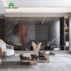 TUZHI <span class=keywords><strong>CASA</strong></span> nascosto soggiorno mobili led tv stand in legno tv cabinet e tavolino set - Product Image 4