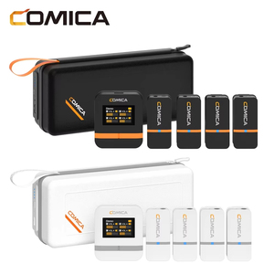 COMICA <span class=keywords><strong>Vimo</strong></span> Q Micrófono Lavalier Inalámbrico Mini de Cuatro Canales, Omnidireccional, Respuesta de Frecuencia de 80Hz-20kHz, Conector de 3.5mm - Product Image 1
