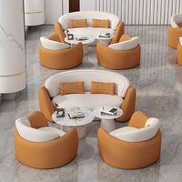 Conjunto de Sofás Modulares de Piel Sintética PU Modernos para Salón, Recepción, Oficina Pública, Hotel, Apartamento, Hospital, Áreas de Espera