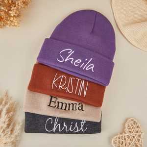 Gorro de Invierno de <span class=keywords><strong>Lana</strong></span> <span class=keywords><strong>Merino</strong></span> Suave y Pesada con Logotipo Bordado Personalizado de Alta Calidad, Gorro de Punto Tipo Manta para Unisex - Product Image 4