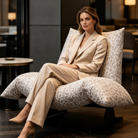 Fauteuil d'appoint haut de gamme en tissu avec pieds en acier carbone, rembourrage en éponge douce, fauteuil inclinable individuel pour espace commercial de luxe