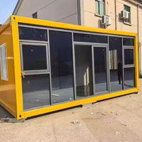 Maison préfabriquée modulaire en verre à design moderne, mur-rideau, pour usage commercial et bureautique