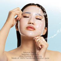 Masque facial en gel de biocellulose OEM à la noix de coco, aux probiotiques, au Cica et à l'acide hyaluronique, hydratant, éclaircissant, anti-âge et blanchissant