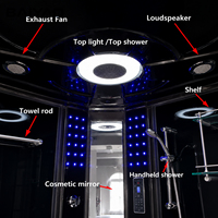 Kabin mandi uap pintar mewah Yacuzzi Spa ruang Sauna basah rumah dengan lampu LED & kontrol sentuh untuk 1-2 orang