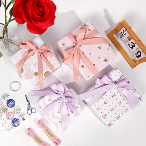 Wholesale 80g Birthday <b>Pink</b> Art <b>Paper</b> <b>Tissue</b> 43*300cm Gift Luxury Custom Packaging Wrapping <b>Paper</b> Roll - Product Image 1