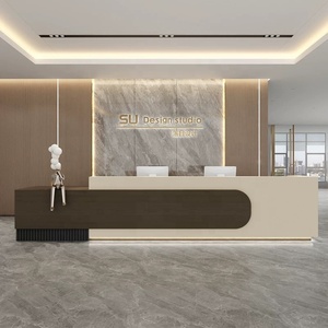 Hiện đại màu trắng đá cẩm thạch tiếp nhận bảng bàn cho văn phòng khách sạn xây dựng thị trường thiết kế sang trọng đồ nội thất - Product Image 2
