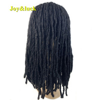 Perruque de Dreads Longues pour Hommes, Synthétique, Noire, Dreadlocks Droites, Cheveux Tressés au Crochet, Raie au Milieu, Perruque Quotidienne ou de Cosplay