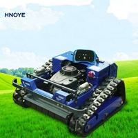 Tondeuse tout-terrain télécommandée AWY-550 à chenilles, moteur hybride essence, portée 500m, motorisation à engrenages, utilisation simple, haute efficacité