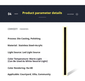 Lámpara de pared <span class=keywords><strong>LED</strong></span> de policarbonato moderna de 16W, luz decorativa alimentada por energía Solar para exteriores impermeable cuadrada de aluminio para puerta de entrada de jardín - Product Image 4