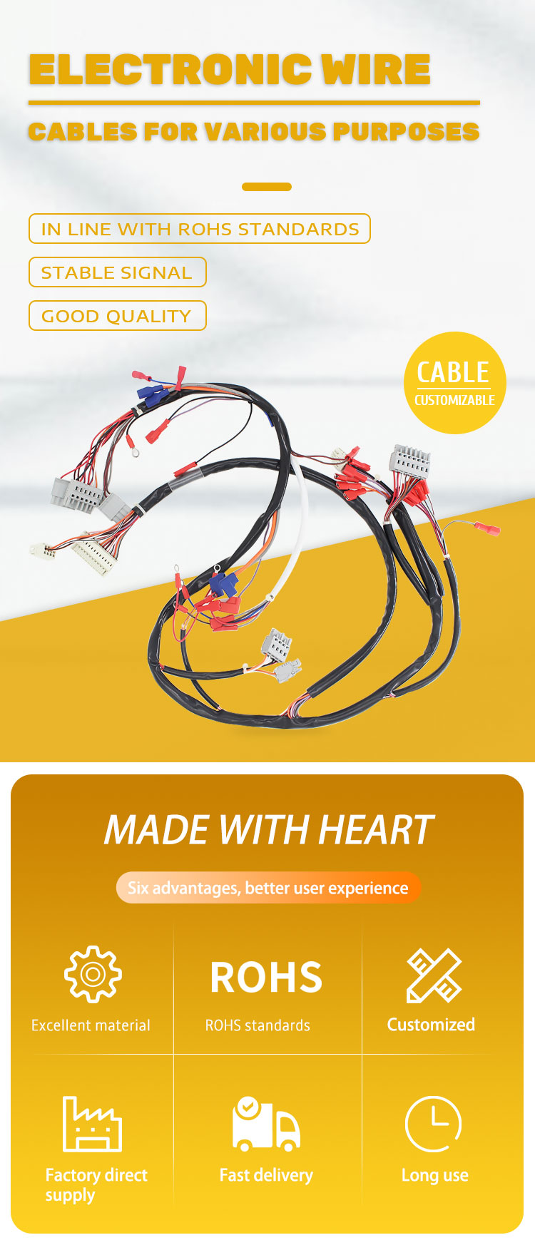 New Energy Vehicle Automotive Wiring Harness One Point To More connector Cable