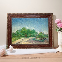Tableau mural de paysages européens et de fleurs, impression vintage, encadré en bois, toile, décoration de maison de luxe