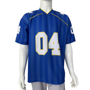 قميص رياضي ريترو رائج، ملابس كرة قدم مخصصة للمشجعين، قصير مخطط، 100% بوليستر مضاد للبكتيريا، صيفي محايد، فضفاض للأزواج - Product Image 6