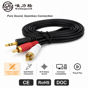 <span class=keywords><strong>สาย</strong></span>สัญญาณ<span class=keywords><strong>เสียง</strong></span> <span class=keywords><strong>Aux</strong></span> ยาว 1.5 เมตร 3.5 มม. ต่อ 2 RCA ชายต่อชาย แบบ PVC Coaxial สำหรับคอมพิวเตอร์ ราคาโรงงาน ขายดี พร้อมราคาที่แข่งขันได้ - Product Image 1