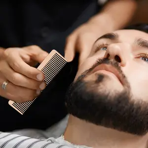 Venta al por mayor Mens Styling Shaping Tool Tamaño de bolsillo portátil de metal Barba Barbero Peine