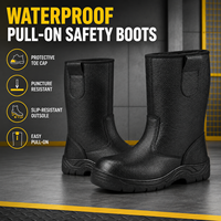 Bottes de travail de sécurité imperméables pour hommes, à enfiler, pour la construction, le soudage, le pétrole, le gaz, l'agriculture, antidérapantes, résistantes aux perforations
