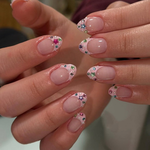 Clásicas 24 <span class=keywords><strong>Uñas</strong></span> Postizas Francesas con Punta Corta Cuadrada, <span class=keywords><strong>Uñas</strong></span> Artificiales Reutilizables de Cobertura Completa para Uso Diario <span class=keywords><strong>en</strong></span> la Oficina - Product Image 5