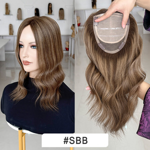 โทปเปอร์ผมไหมสีบาลายาจ ขนาด 5x6.5 นิ้ว ขายดี พร้อมส่ง ผมเวอร์จินแท้จากจีน สำหรับผู้หญิงผิวขาวที่มีปัญหาผมร่วง - Product Image 6