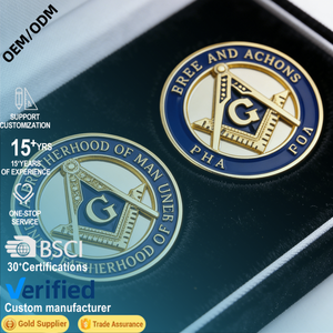 Badge de revers personnalisé en émail de <span class=keywords><strong>franc</strong></span>-<span class=keywords><strong>maçonnerie</strong></span>, en alliage de zinc, avec logo sur mesure - Product Image 1
