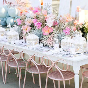 كرسي أطفال معدني عليه رسومات وردية رائعة طاولة للحفلات - Product Image 4