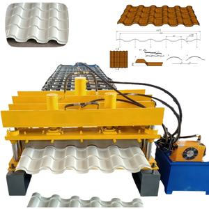 Metalen Dakpannen Maken <span class=keywords><strong>Machine</strong></span> Voor Bouwmateriaal Machines Geglazuurde Tegel Rolvormen <span class=keywords><strong>Machine</strong></span> Prijs - Product Image 1