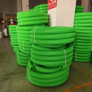 Venta caliente 50m de largo DN90mm HDPE Tubo de ventilación corrugado de doble pared Flexible de alta presión PC Hierba Tubos de plástico verde - Product Image 4