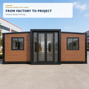 Modernas Casas Pequeñas Prefabricadas de Nueva Generación, Casa Contenedor Modular de 20 Pies con Estructura Resistente, Puertas de Vidrio, Paneles de Madera, Diseño Rectangular - Product Image 1