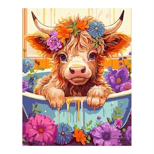 XIXI Kit de Peinture sur Toile Faite à la Main par Numéros Série Animaux Impression Numérique Rectangulaire Carrée Décoration Artistique DIY pour la Maison - Product Image 1