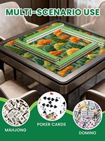 Tapis de mahjong personnalisé 31,5"x31,5" avec paysage forestier d'automne, en néoprène de 3 mm, antidérapant, réduction du bruit, avec sac de transport