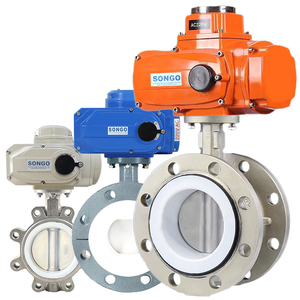 Válvula de Mariposa DN80 Anticorrosión de Acero Inoxidable 304 con Brida, Revestimiento Completo de PTFE, a Prueba de Explosiones, con Actuador Eléctrico - Product Image 1