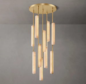 Lampadario americano di lusso in ottone rotondo in alabastro <span class=keywords><strong>per</strong></span> ingresso soggiorno camera da letto Hotel - Product Image 1