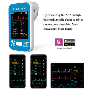 BERRY AM6200 Wireless Veterinary Monitoring Device Built-In Battery 1 Year Warranty-Pet Diagnostic <strong>Vital</strong> <strong>Signs</strong> Monitor Pressure - Product Image 2
