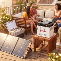 Système de stockage d'énergie domestique tout-en-un KUCHER 1800W 4019.2wh grande capacité avec batterie LiFePO4 intégrée, chargeur solaire complet hors réseau