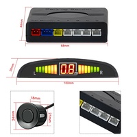 Système de radar de stationnement LED pour voiture Junsun à 4 capteurs, 22 mm, alerte sonore de recul, indicateur avec 8 couleurs, fonction ADAS, garantie 1 an