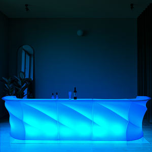 Balcão de <span class=keywords><strong>Bar</strong></span> Iluminado com Led RGB, Móvel Portátil de Plástico Branco para Festas ao Ar Livre para Boate, Café, KTV, Lounge, Venda por Atacado - Product Image 2