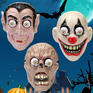 Máscara <span class=keywords><strong>de</strong></span> payaso aterrador <span class=keywords><strong>de</strong></span> Halloween, Cosplay divertido, Cara <span class=keywords><strong>de</strong></span> vampiro para casa embrujada, anciano con <span class=keywords><strong>ojo</strong></span> Slinky, Material plástico espeluznante divertido - Product Image 2