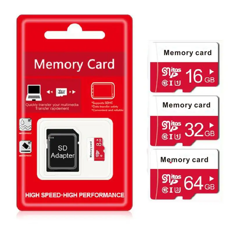 100% Original 128 GB Mini-Speicher karte 4GB 8 GB 16GB 32GB 64GB 128 GB 256GB Mini-TF-Speicher SD-Karten für Kamera mit kostenlosem Adapter