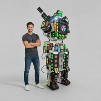 Светодиодный костюм робота из материала EVA, 2,7 м, полноразмерный, с RGB-подсветкой, для вечеринок, косплея, парадов в торговых центрах, сценических выступлений