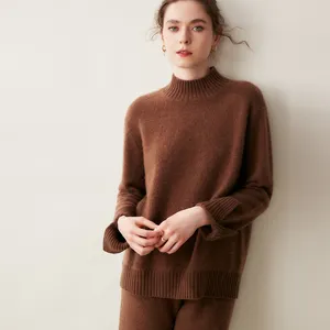 Mongolia Turtleneck Chunky Knitted Wholesale Cashmere Merino Wool Sweater For Women