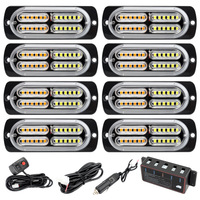 Yosovlamp One Drag Eight Feux de détresse pour capot de voiture, feux latéraux clignotants, 8*24 LED haute luminosité, feux de calandre 12V IP67