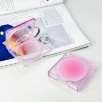 Boîtier compact carré personnalisé pour maquillage, étui vide pour poudre compacte, conteneur en plastique pour poudre pressée, emballage cosmétique pour fard à joues