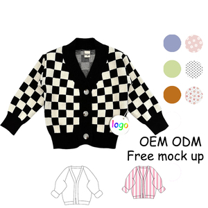 Bán Buôn Trẻ Em Quần Áo Áo Len 100% Bông Tốt Đan Tùy Chỉnh In Cô Gái Cardigan Với Thẻ - Product Image 2